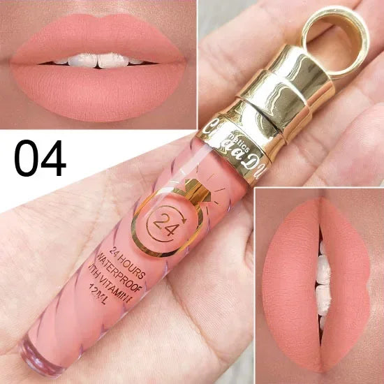 20 Colors Lipstick Waterproof Long Lasting Matte+Shimmer Mental Beauty Lip Gloss Nude Glitter Lip Gloss Beauty Sexy Lip Tint.