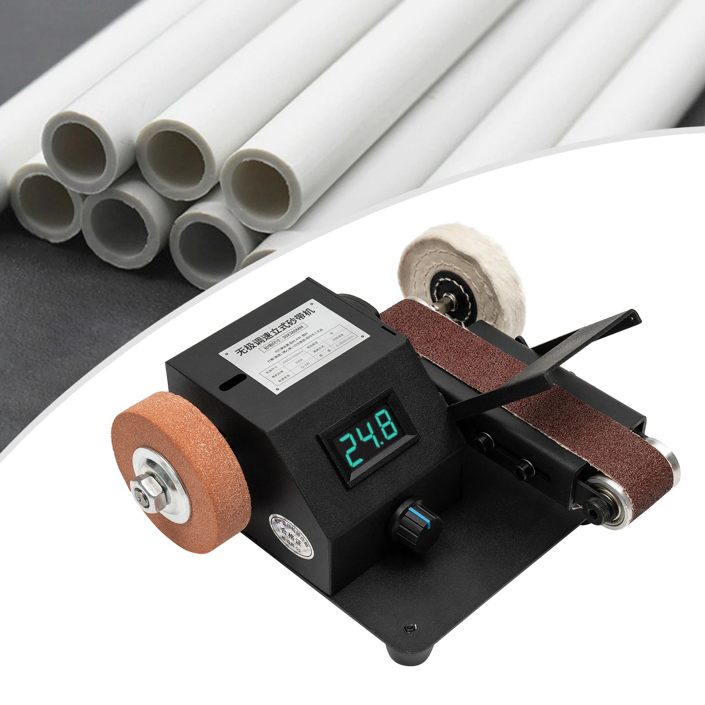 Elektrischer Mini-Bandschleifer zum Selbermachen, 350 W, für die Messerherstellung, Upgrade des Messerschärfs mit 10 Stück Schleifband