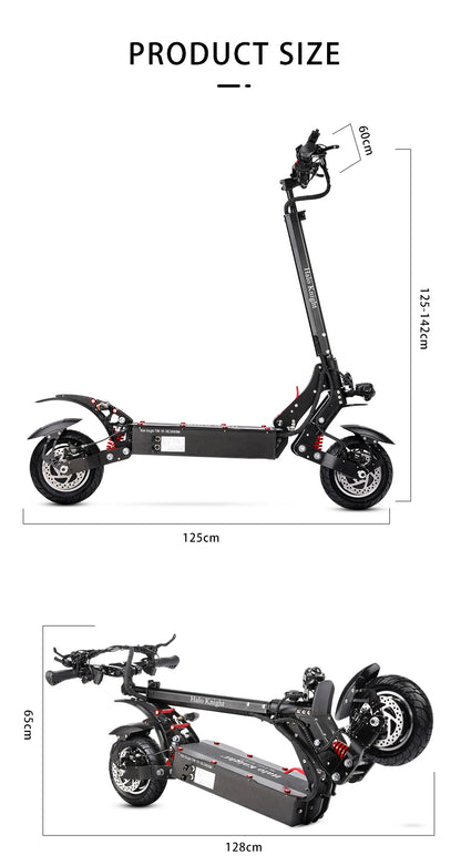 Halo Knight T108 28.8Ah 1000W Dual Motor Faldable Electric Scooter 65KM/H Max Range 60KM On-Road Tire E Scooter with Suspension.