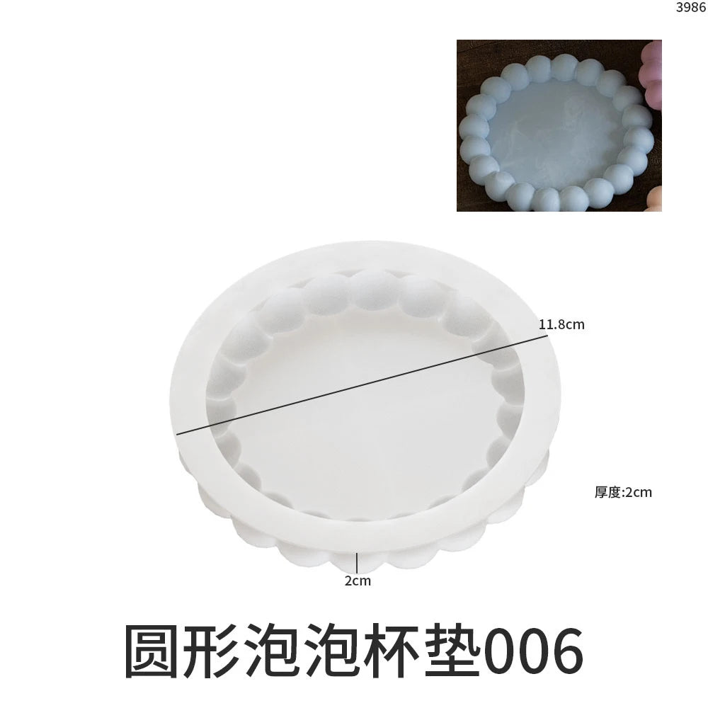 Bubble Shaped Tray Silicone Mold Gypsum diy Candle Holder Jewelry Display Tray Mould Resin Mold Concrete Cement Coaster Mold.