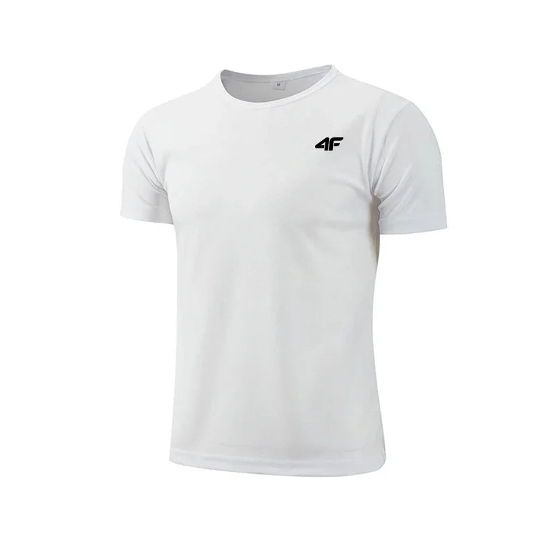 Men's Summer Exercise Trainning T-shirt High Quality Breathable Quick Dry Short Sleeved Top Marathon Gym Fitness Basketball Tees.