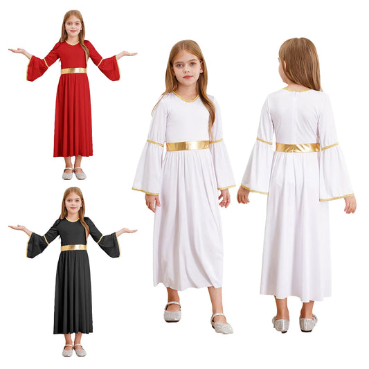 Kinder Mädchen Engel Kostüm Weiß Griechischer Gott Robe Halloween Cosplay Kleid Rollenspiel Karneval Performance Kleid mit Flügeln Dress Up