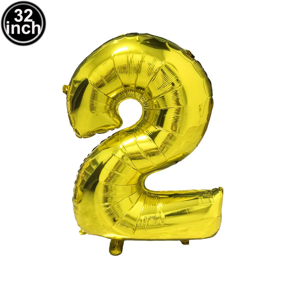 Blauer Ballon mit großen Zahlen, 32 Zoll, 0, 1, 2, 3, 4, 5, 6, 7, 8, 9, Geburtstag, Bachelorette-Luftballons, Figur, Golob-Party-Ballon-Dekoration