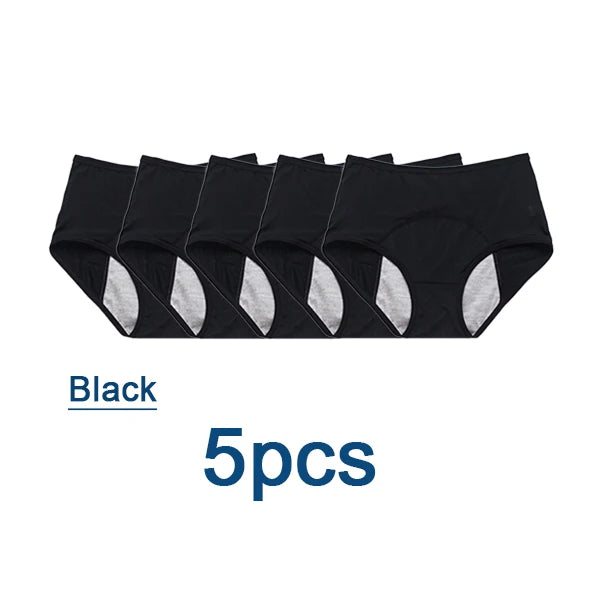 L-8XL Leak Proof Menstrual Panties 5PCS Women Period Underwear Sanitary Panties  Plus Size Physiological Waterproof Briefs