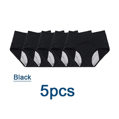 L-8XL Leak Proof Menstrual Panties 5PCS Women Period Underwear Sanitary Panties  Plus Size Physiological Waterproof Briefs