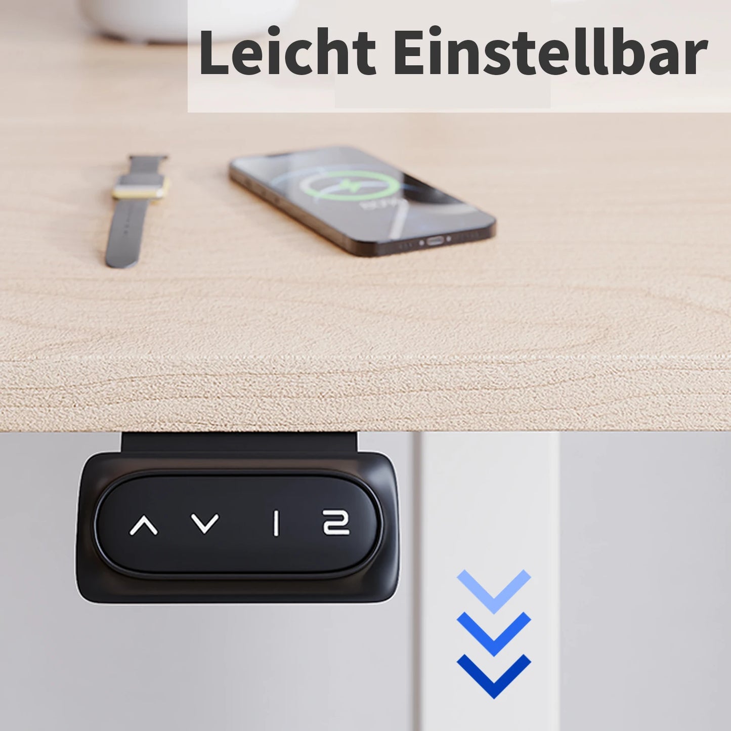 Devoko Höhenverstellbarer Schreibtisch Elektrischer mit Tischplatte 140x60cm Höhenverstellbarer Tisch Stehschreibtisch