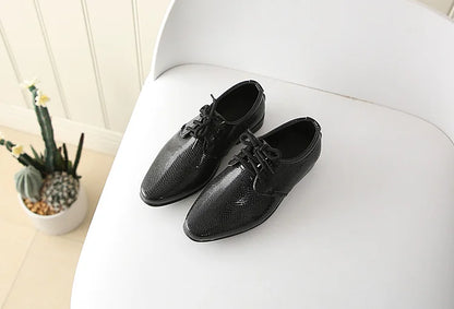 Iawesome Boys Leather Shoes Kids Flats Lace-up Children's Wedding Shoes For Toddlers Boy Big Boys Fashion For Performance.