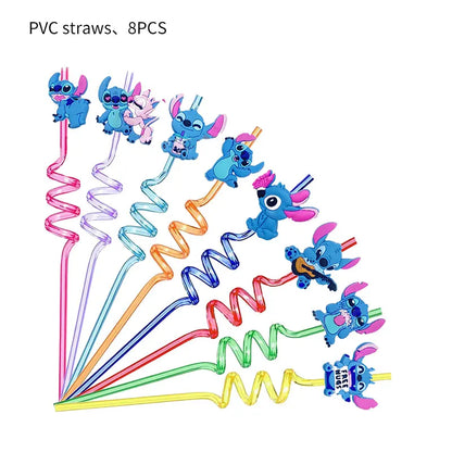 Disney Stich Geburtstag Dekorationen Einweg Geschirr Teller Serviette Stroh Tischdecke Folie Ballon Party Liefert Kinder Geschenke
