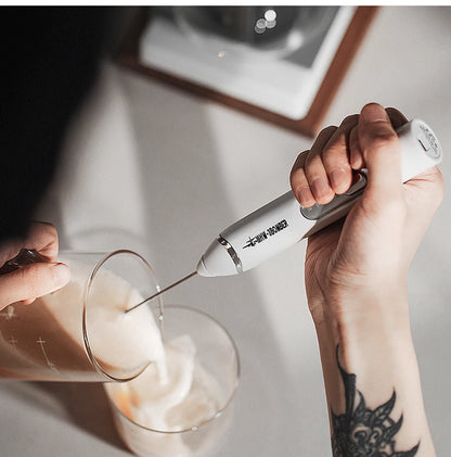 MHW-3BOMEBR Rechargeable Milk Frother Handheld Electric Foam Maker Stainless Steel Whisk Drink Mixer Foamer for Latte/Cappuccino