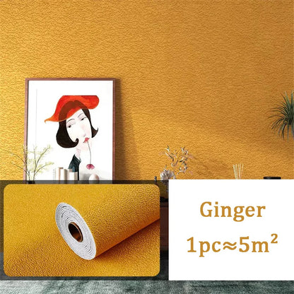 10 m 3D verdickte selbstklebende Tapete Leinen schlicht Kieselalgen Schlamm Wandaufkleber Farbe Dekor Renovierung Antikollision Home Decor