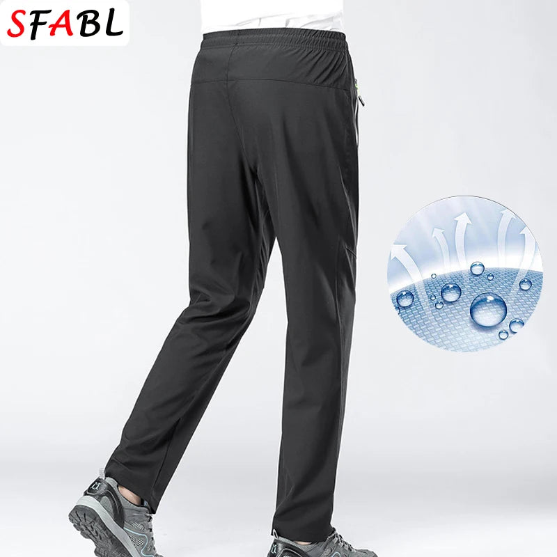 5XL High Stretch Outdoor Sport Hiking Pants Men Zipper Pockets Trousers Men Summer Thin Quick Dry Men's Pants Trekking Fishing.