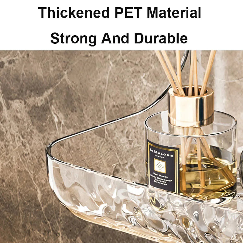 Acryli Badezimmerregal ohne Bohrer, Organizer für Dusche, Aufbewahrungsregal, Waschtisch, Kosmetik, Aufbewahrungsregal, Wandmontage, Toiletten- und Shampoo-Halter