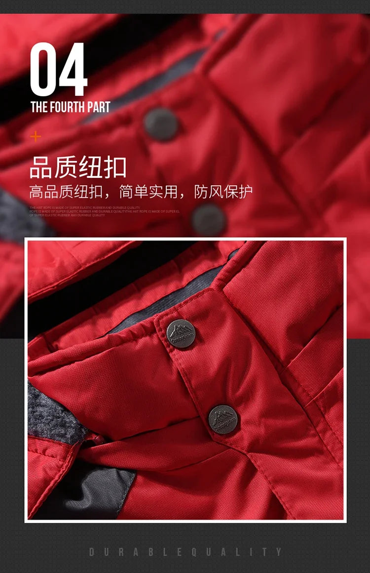 New Winter Men's Down Jacket, Red Sports Casual Coat, Blue Waterproof Jackets (This Jacket Has A Thinner Version Available)