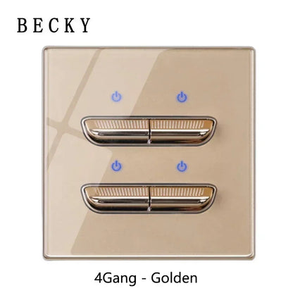 Glasscheibe Wand schalter LED europäische 16a Steckdose Retro Kippschalter eu uk Standard 2-Wege-Buchse 1-4gang USB Home Dekoration