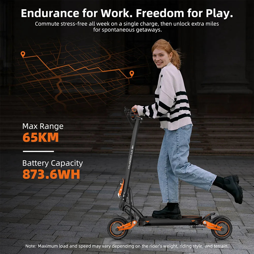 Aumom Electric Scooter, 800W 48V 15.6Ah Battery, 10 inch Tires, 45 km/h Max Speed, 70km Range, Disc Brakes, NFC & Passcode Lock.