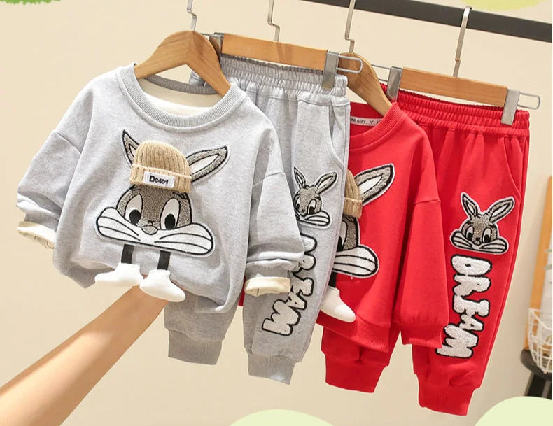 Autumn Kid Boy Clothes Set Cartoon Printed Sweatshirts Pullover Top and Pants Bottom 2pcs Suit Children Girls Outfits Tracksuits.