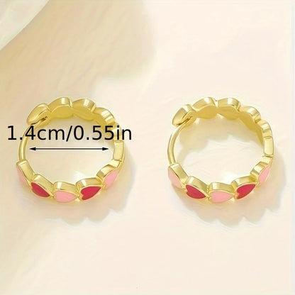 Heart Stainless Steel Earrings for Women Gold Color Hoop Earring Aesthetic Waterproof Ear Piercing Jewelry Accessories Wholesale.