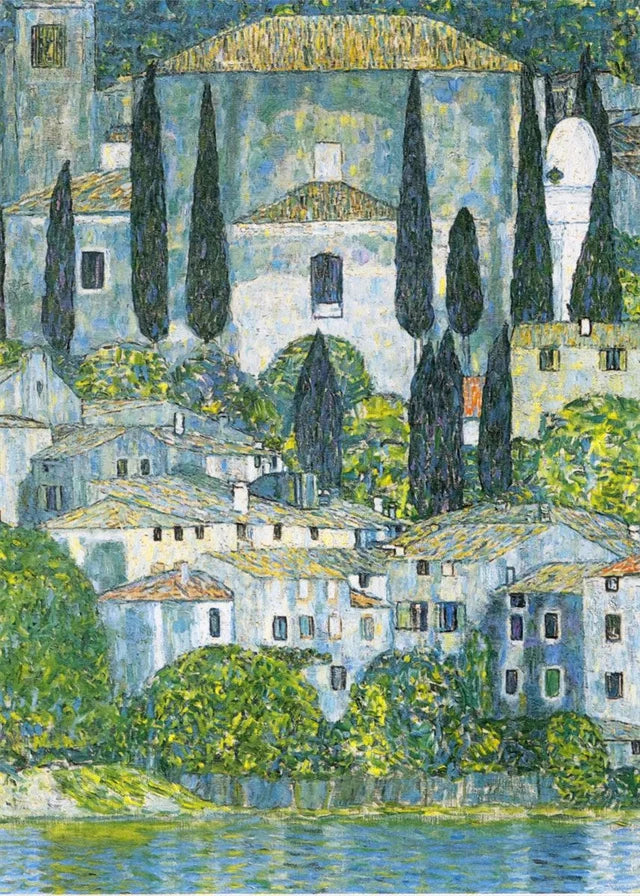 Gustav Klimt Flower Garden Sunflowers Church Canvas Oil Painting Abstract Plants Flowers Wall Art Poster Nordic Home Decor Mural