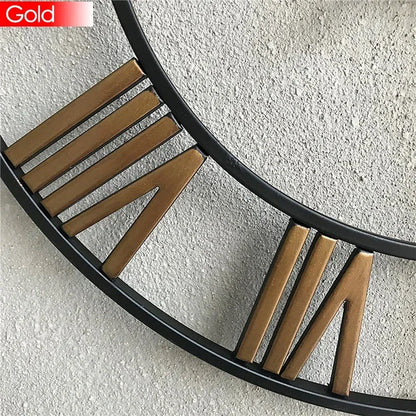 40/47/60/80 cm große 3D-Wanduhr mit römischen Ziffern, Kunst, hohle runde Wandbehang, Vintage-Metalluhr für Wohnzimmer und Zuhause