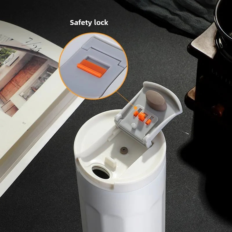 New Xiaomi Ceramic Coating Coffee Mug Stainless Steel Insulated Mug High-value Girls Cup Portable Walking Mug for Home School.