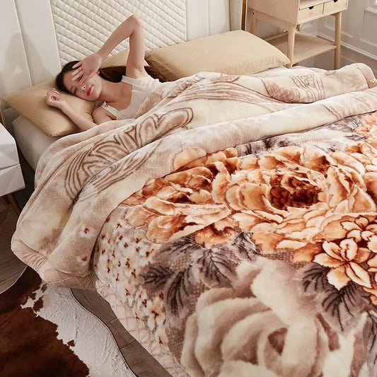 Two People Simple Geometric Printed Blanket Autumn Winter Bedroom Office Nap Quilt Anti Static Machine Washable Bedding Sheets.