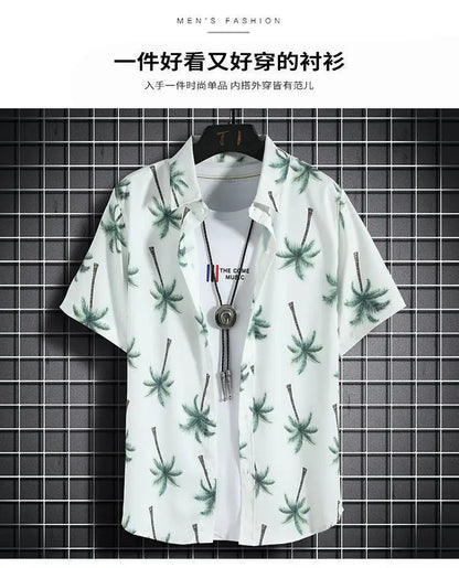 Beach Clothes For Men 2 Piece Set Quick Dry Hawaiian Shirt and Shorts Set Men Fashion Clothing Printing Casual Outfits Summer.