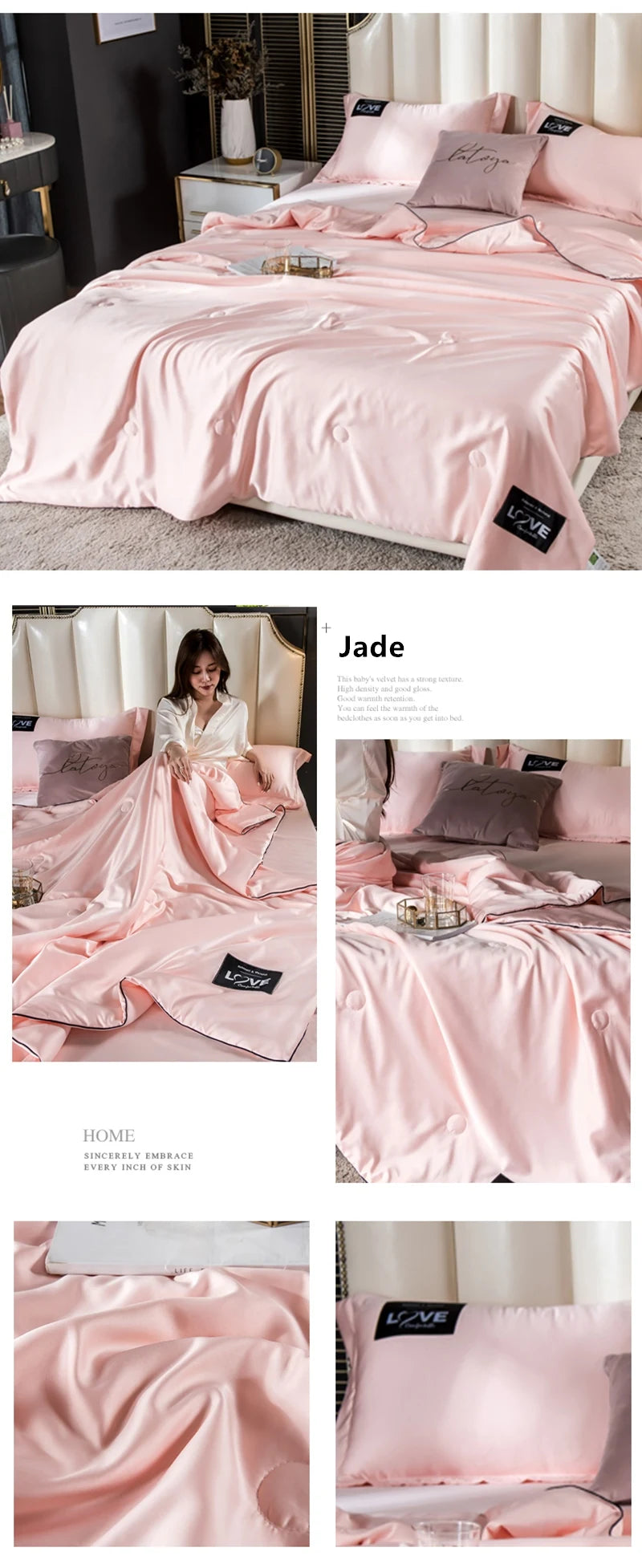 Summer Mulberry Silk Comforter Duvet Insert Luxury Natural Silk Blanket Satin Bedding Quilt Queen Single Double Twin Size Bed.