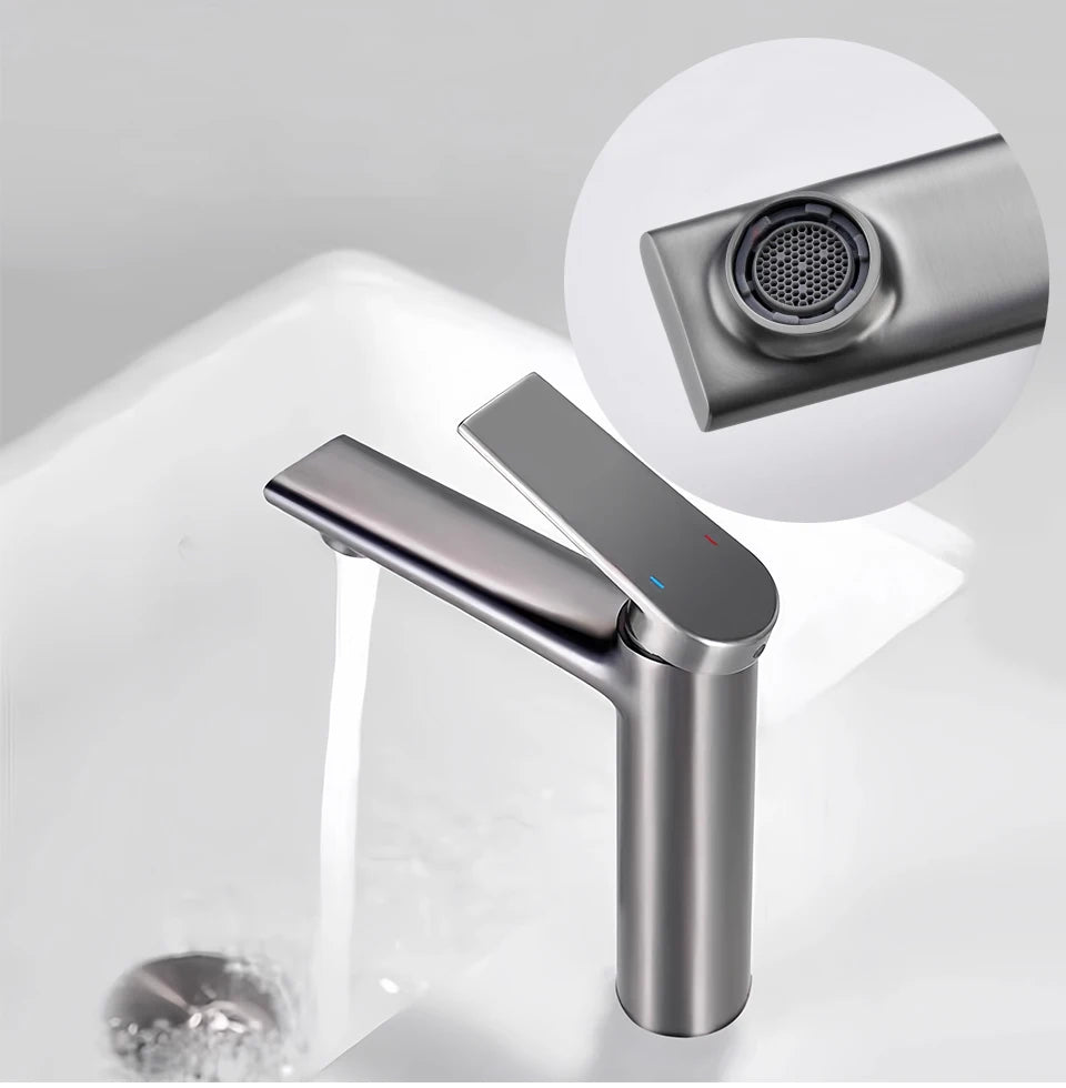 VGX Bathroom Faucets Luxury Gold Basin Mixer Sink Faucet Gourmet Washbasin Tapware Hot Cold Water Tap Brass Chrome Black Grey