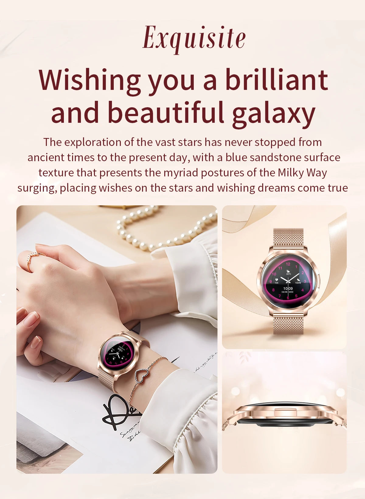 New Women Smart Watch 1.32"Ultra-thin AMOLED HD Screen Sport Fitness Bracelet Custom Watch Face Bluetooth Call Luxury Smartwatch.