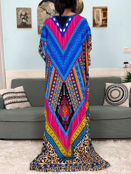 Muslim 2025 New Fashion Sets Abayas For Women Cotton Printed Loose Fit Femme Robe Afircan Islam Dress With 160x80cm Shawl Scarf.