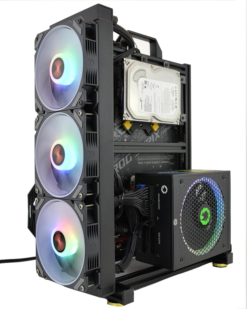 Open Computer Case Frame DIY Creative Rack Mini ITX MATX Gamer Cabinet ATX Air/Water Cooler 360 Desktop PC Gaming Chassis.