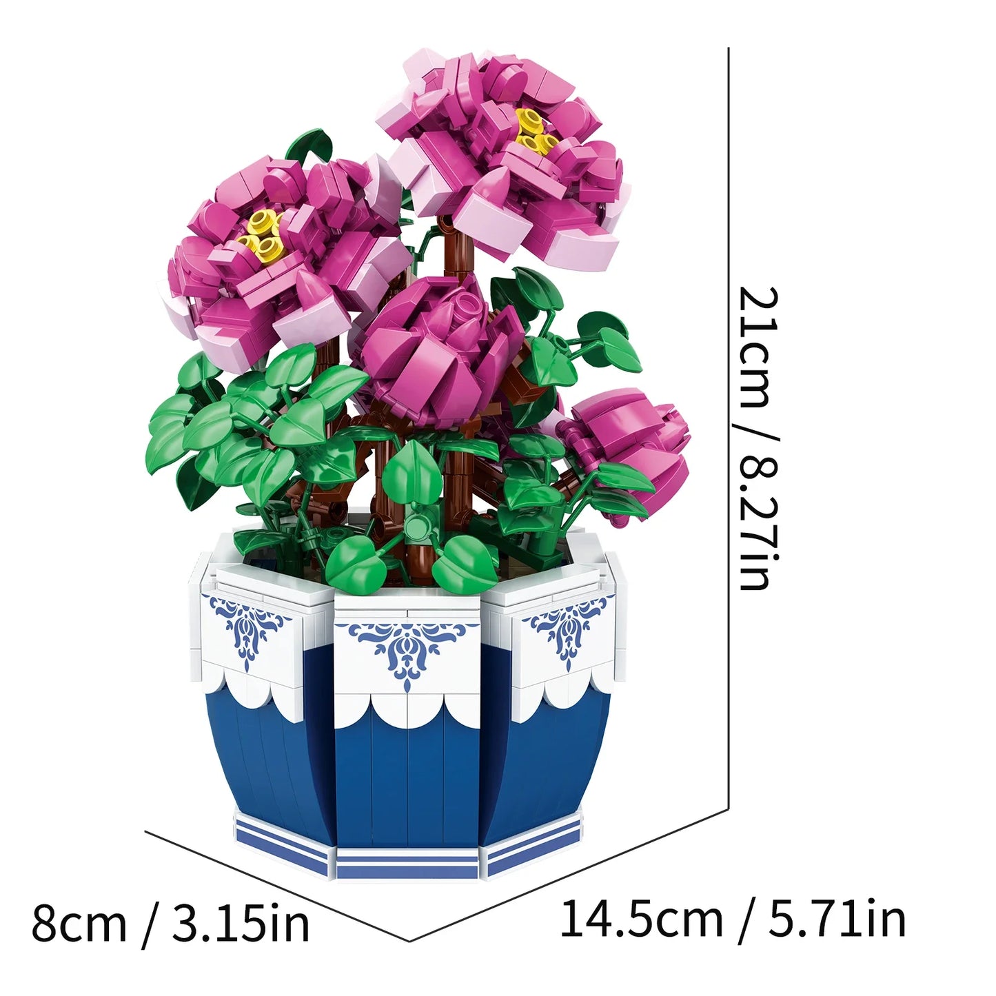 Small Bricks Flower Tree Building Block Kit DIY Home decoration Potted Plant Flower Botanical Construction Toy Girl Gift