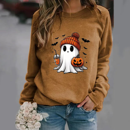 Niedliche Geister muster Pullover Frauen lässig Halloween Geist Harajuku Pullover fallen Frauen Tops