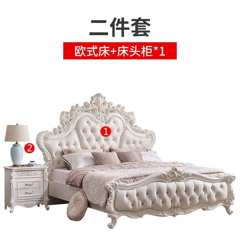 Gold Luxus gestepptes Doppelbett Holz Vintage weiche Einzelkopfteile Doppelbett Erwachsene Zuhause Camas De Dormitorio Möbel