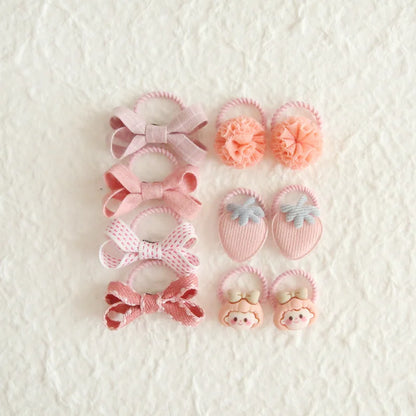 10Pcs/Lot, Elastic Hair Bow Clips for Children, Children's Headwear Hair Accessories for girls, Cute Hair ties, Lovely Hair Rope