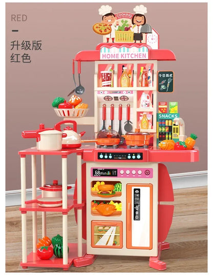 Children's Home Cooking Simulator Kitchen Set Kitchen Girls Cooking Spray Dining Table Toys Christmas Gifts