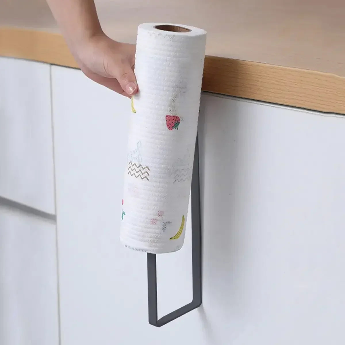 Hängender Küchenpapierhandtuchhalter, Rollenpapier, Kunststofffolie, Lappen-Organizer-Rack, für Küche, Schränke, Badezimmer-Organizer-Rack