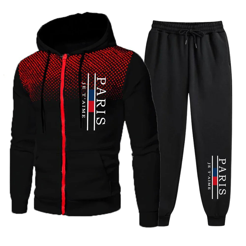 Fashion Autumn Winter Men Hoodies Men's Zipper Sweatshirts Outdoors Jogging Versatile Pants Tracksuit Comfortable Daily Quality.