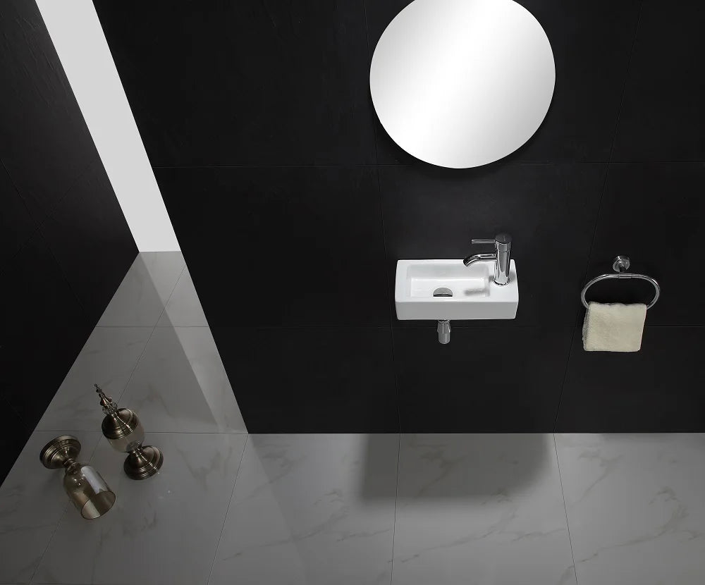 Mini Wandbehang Waschbecken Balkon ultra schmale Waschbecken Keramik Plattform Waschbecken Home Schlafzimmer Wand waschbecken