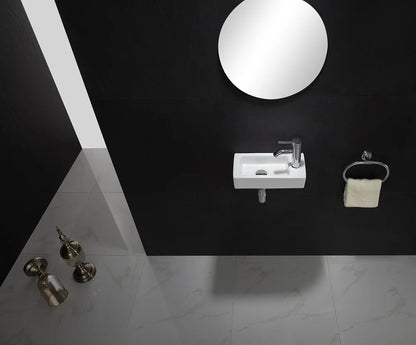 Mini Wandbehang Waschbecken Balkon ultra schmale Waschbecken Keramik Plattform Waschbecken Home Schlafzimmer Wand waschbecken