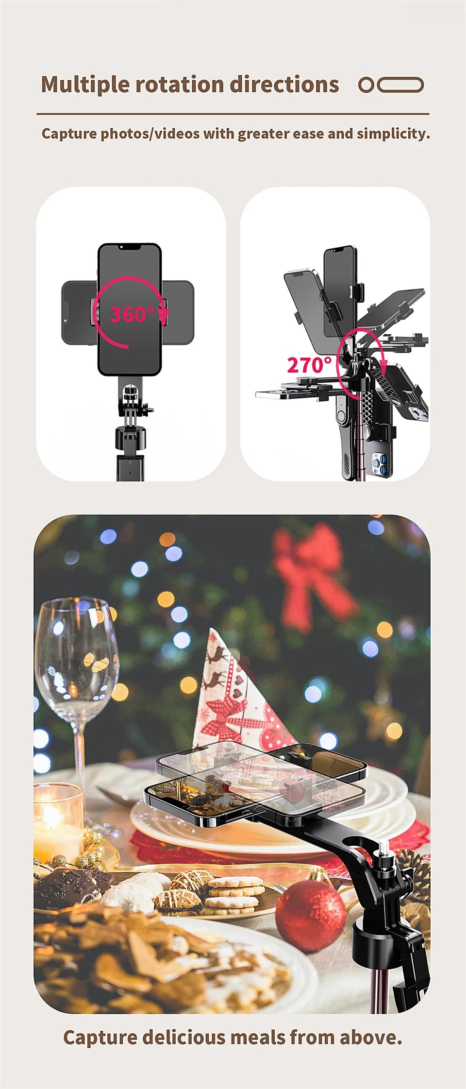 FGCLSY new 360° Rotation Gimbal Stabilizer ,Selfie Stick Tripod for Smartphone Camera With Bluetooth shutter Stabilizer for Live.