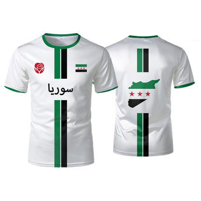 New Syria Football Jersey Men's Sports T-shirts Syrian Flag Street Oversized Tops Unisex Casual Graphic T-shirts Mens Gifts.