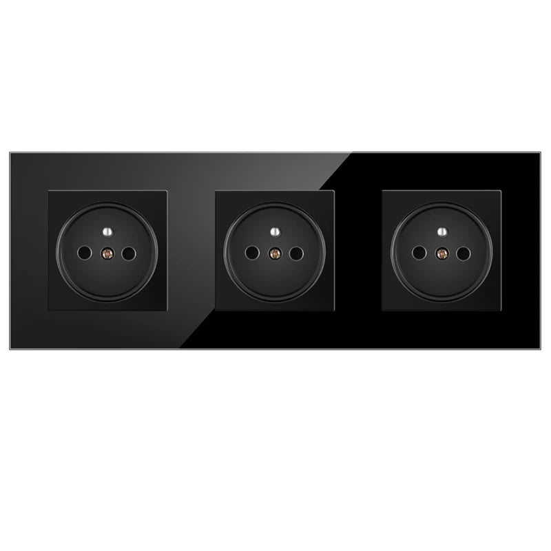 Nywp Französisch standard stecker, glas wallboard, Französisch netzteil, 16a 220V erdung buchse, kind schutz tür