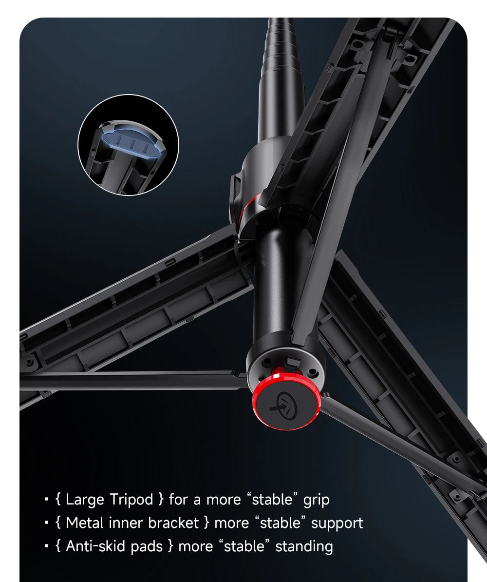 TT01 1770mm All-in-one Auto Pop Open Tripod Bluetooth Remote Tripod Bounce Selfie Stick Phone Holder for Vlog/Video.