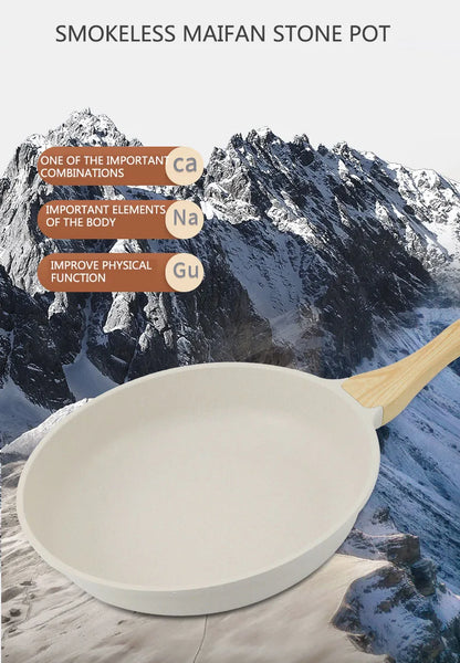 Durable Frying Pan Wok Pan Non-stick Ceramic Pot Induction Gas Stove Universal Cookware Steak Cooking Saucepan Nonstick Pan.