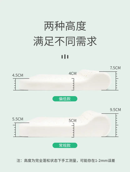 New Natural Latex Pillow with Organic Cotton Cover Standard Size Soft Pressure Relief Neck Pain Relief Bed Pillow for Side Queen.