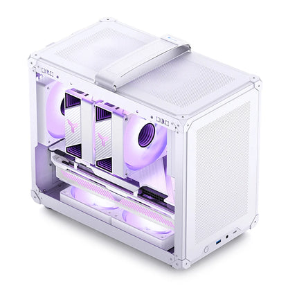 JONSBO C6 MAX Desktop M-ATX Case Type-c Side Transparent Handheld Portable Computer Small Chassis ATX Power Supply.