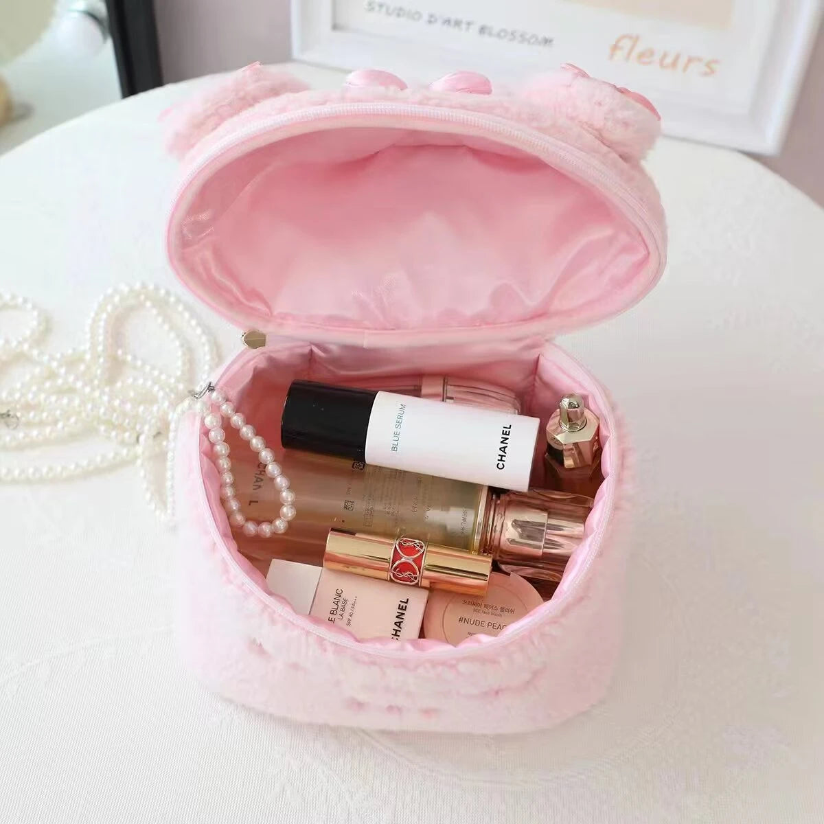 Cute My Melody Sweet Piano Cosmetic Bag Lovely Pink Drawstring Bag Kawaii Jewel Case Japanese Style Plush Bag Gifts Girl.