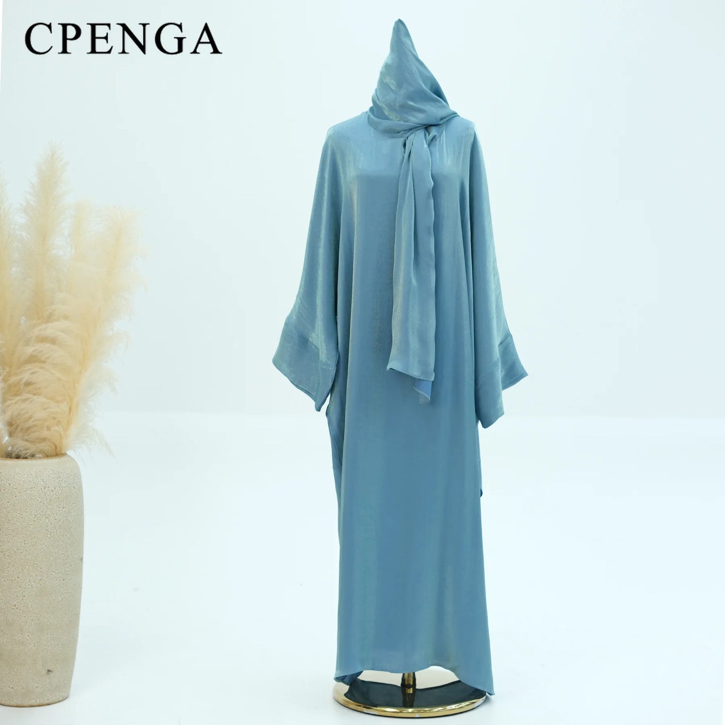 Two Piece Muslim Sets for Women Luxuru Dubai Hijab Abaya Dress Ramadan Saudi Arabia Modest Clothing Islamic Solid Church Outfits.