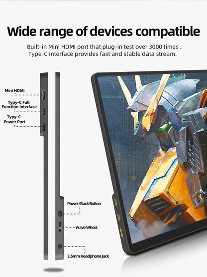 ZSUS 2160*1440  14-inch 2K Portable Monitor 60HZ For Laptop XBox PS4 / 5 Switch TV Box Cell Phone PC Extension  Mobile.